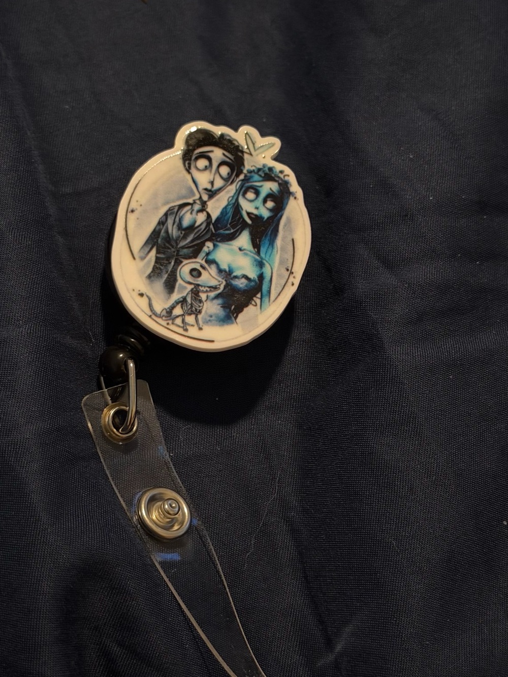 Blue Gothic Couple Decorative Badge Reel - Home Art